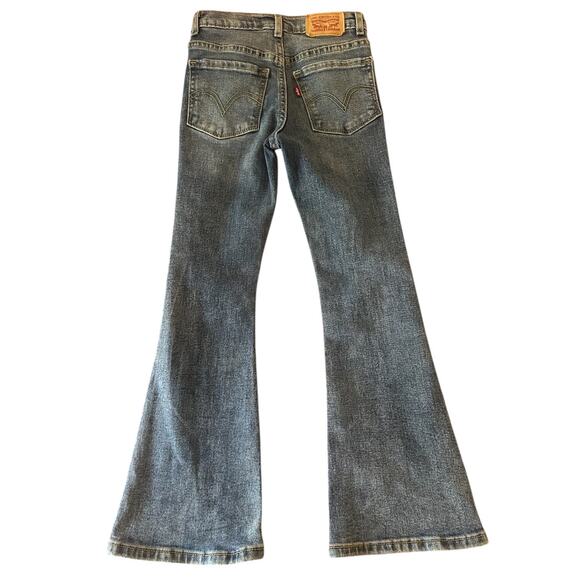 Girls, Levi flair, embellished, jeans, distressed size 7 - Picture 2 of 3